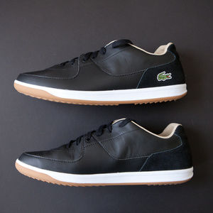 Men's Lacoste Black Leather Sneakers Size 12